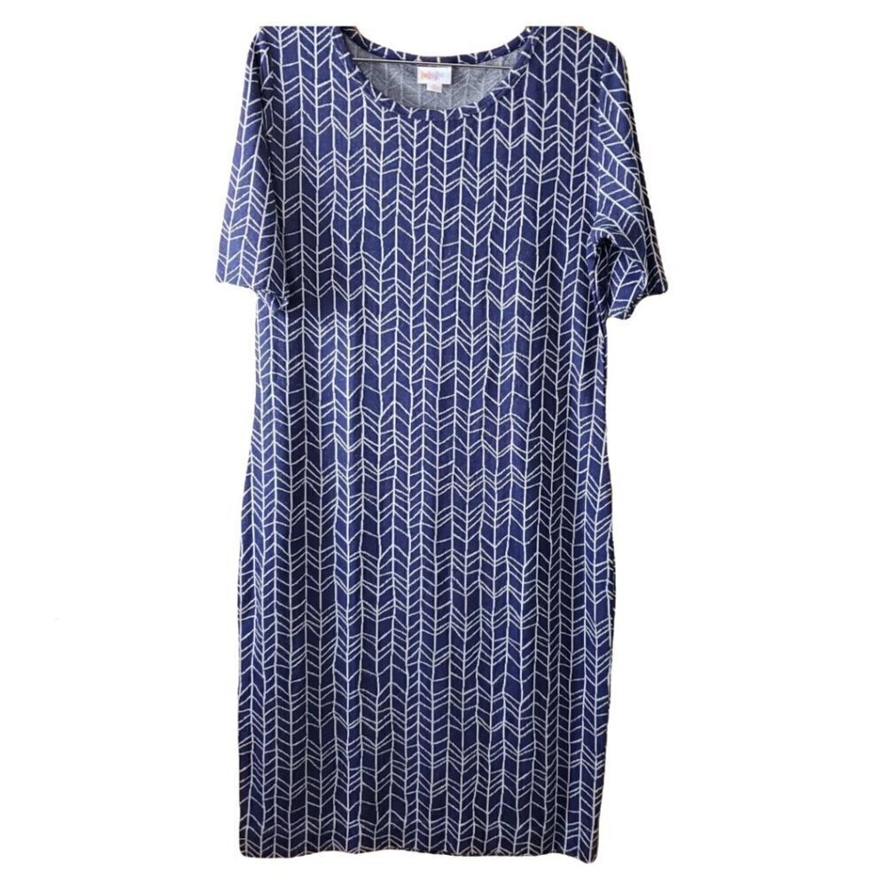 🏆118 LulaRoe Short Sleeve Navy And White  Dress